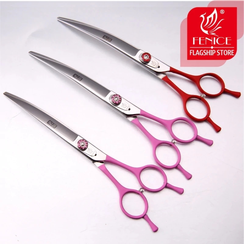 Professional Pet Grooming Scissors Curved - Ciseaux courbés professionnels Fenice JP440C pour
