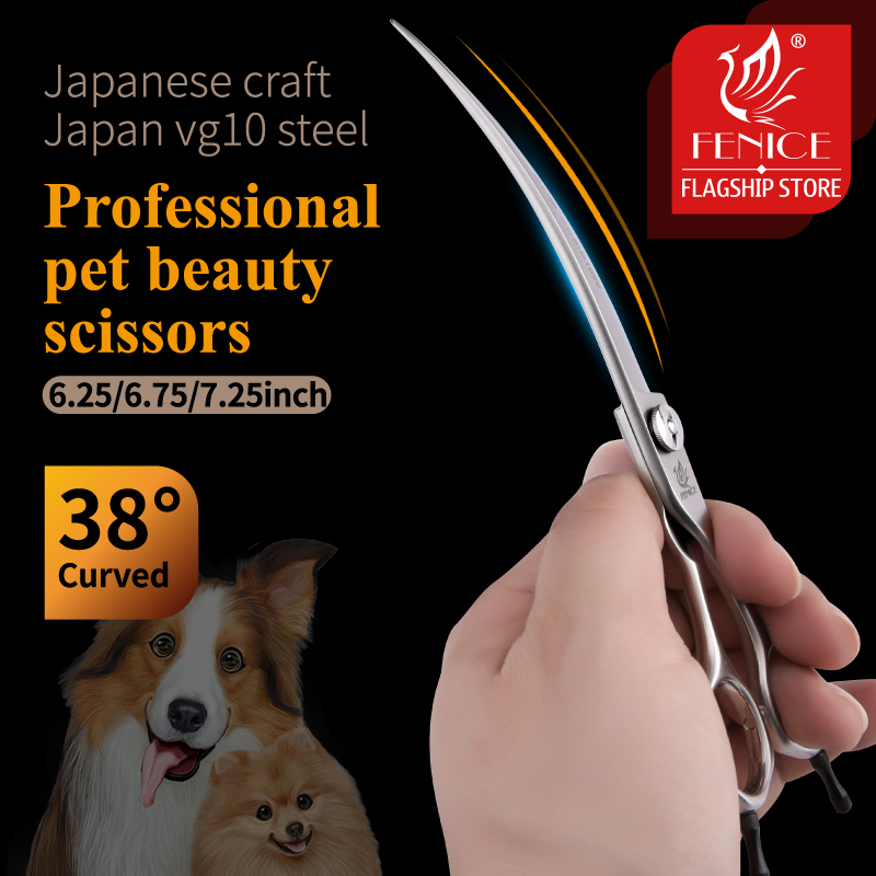 Professional Pet Grooming Scissors Curved - Fenice – ciseaux de toilettage professionnels