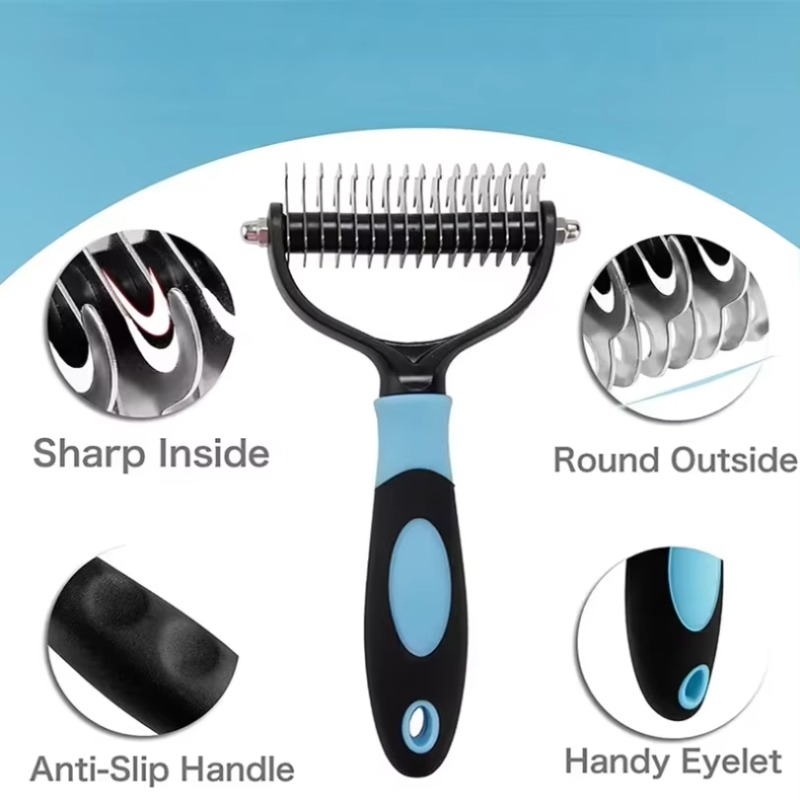 Undercoat Rake Dematting Tool Dog Shedding - Brosse professionnelle pour l'élimination des poils