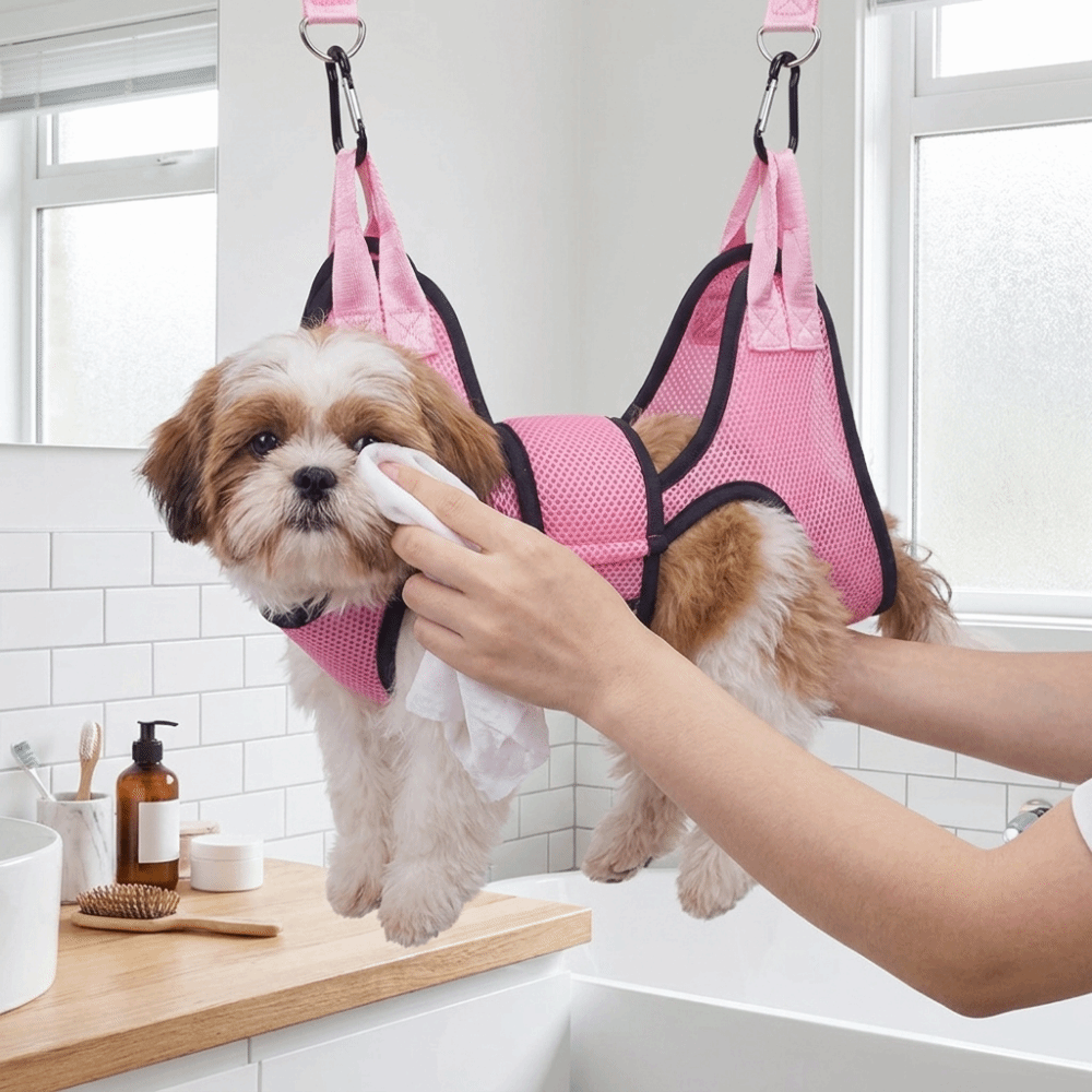 Pet Grooming Hammock Sling Restraint - Hamac de toilettage pour chien réglable,