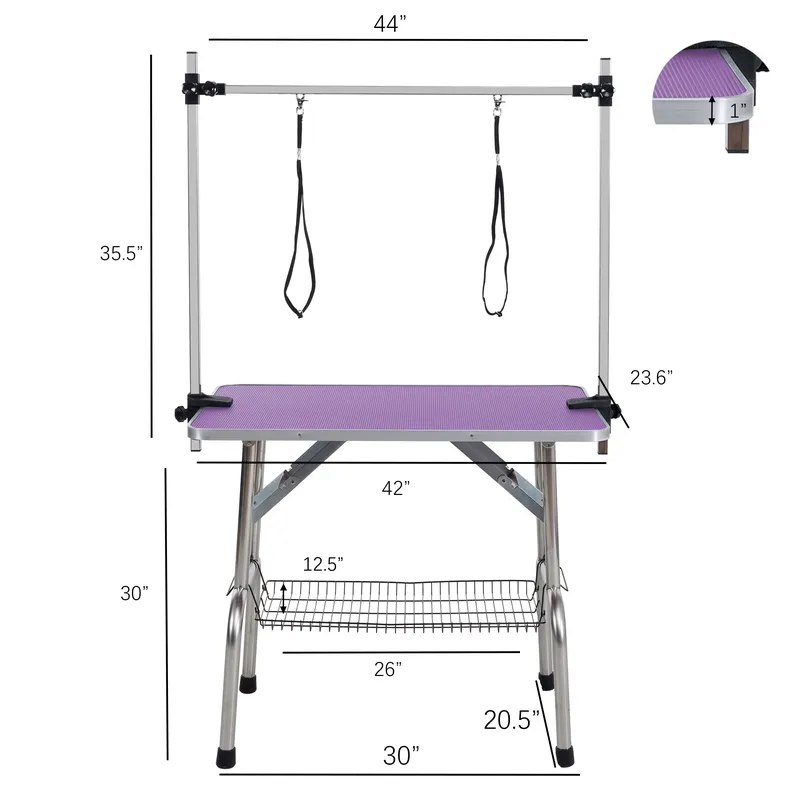 Folding Pet Grooming Table Arm Clamp - Table de toilettage pour animaux de