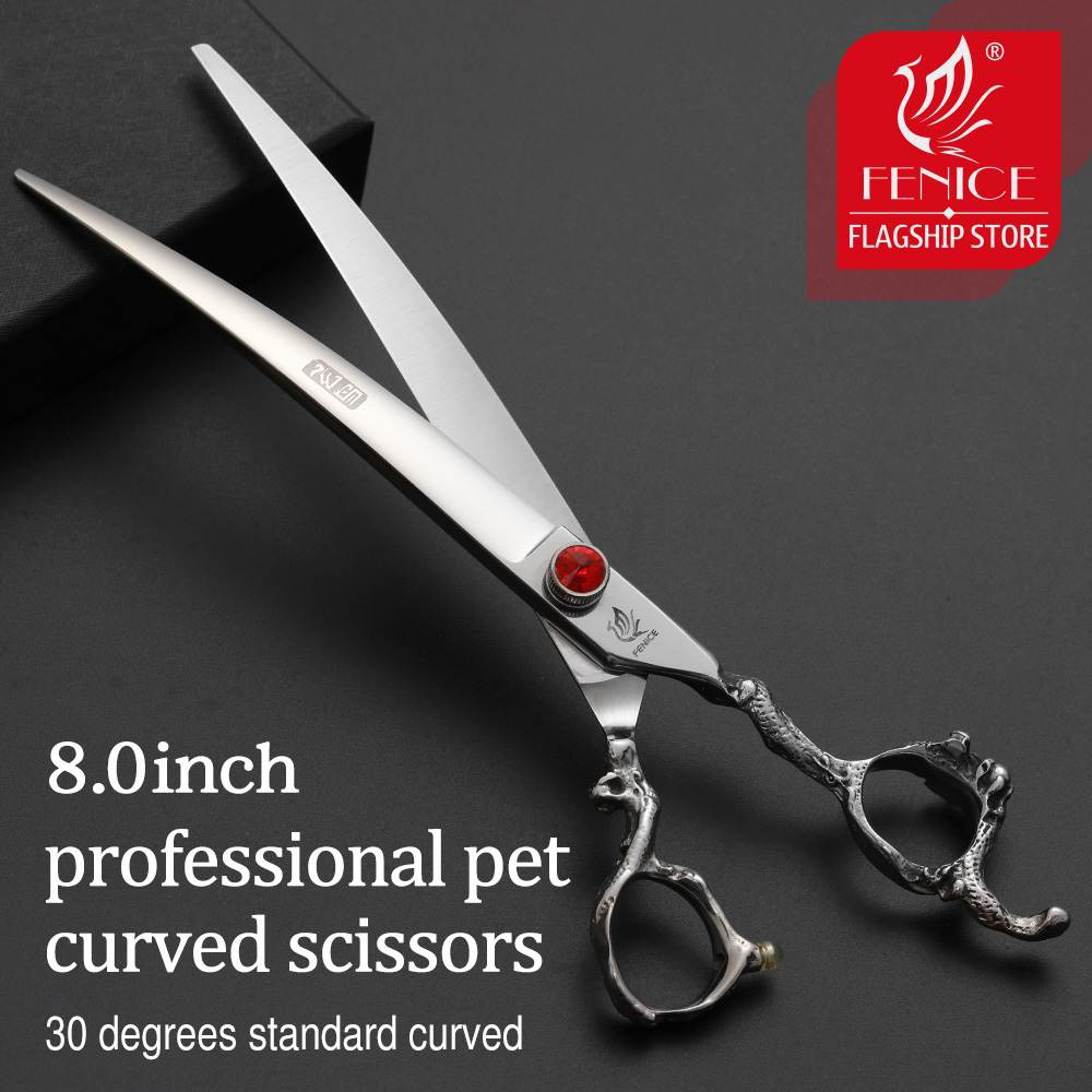 Professional Pet Grooming Scissors Curved - Ciseaux de toilettage professionnels Fenice Dragon