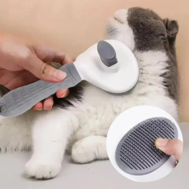 Slicker Brush Self Cleaning Pet Grooming - Brosse autonettoyante pour animaux de compagnie,