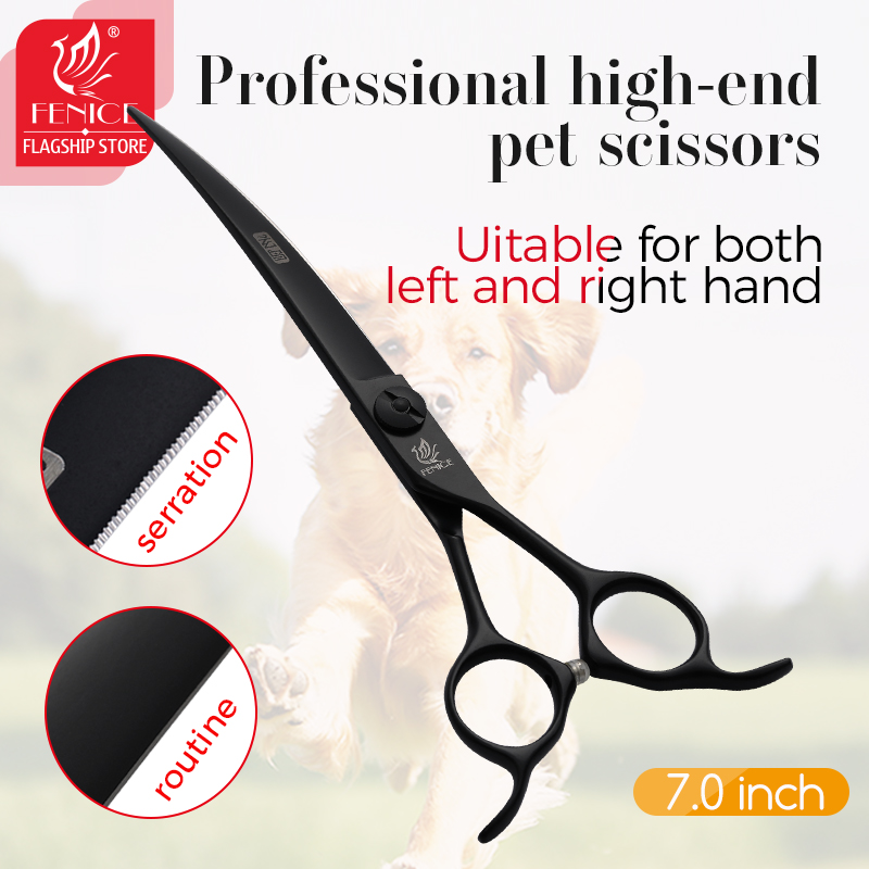 Professional Pet Grooming Scissors Curved - Ciseaux de toilettage professionnels Fenice de