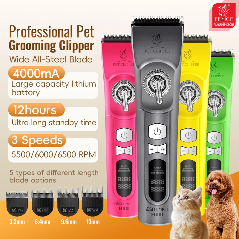 Cordless Dog Clippers Low Noise Grooming - Tondeuse à poils pour animaux sans