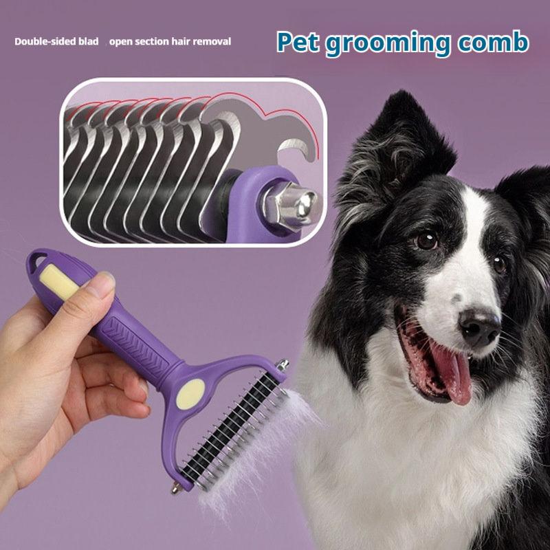 Undercoat Rake Dematting Tool Dog Shedding - Brosse démêlante double face pour animaux