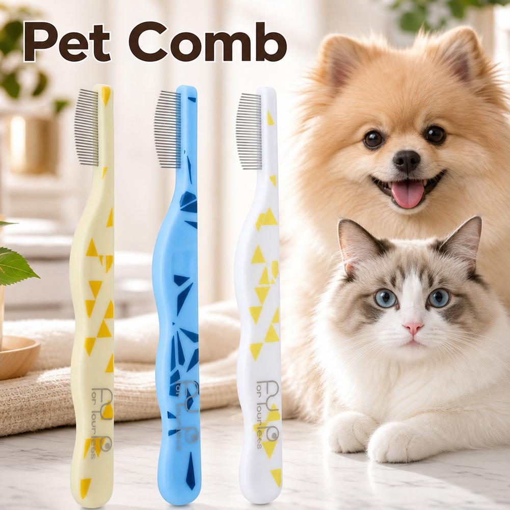 Flea Comb Fine Tooth Pet Tear Stain - Peigne pour chat en acier inoxydable,