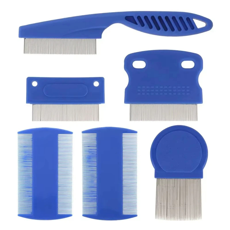 Flea Comb Fine Tooth Pet Tear Stain - Lot de 6 peignes anti-puces pour