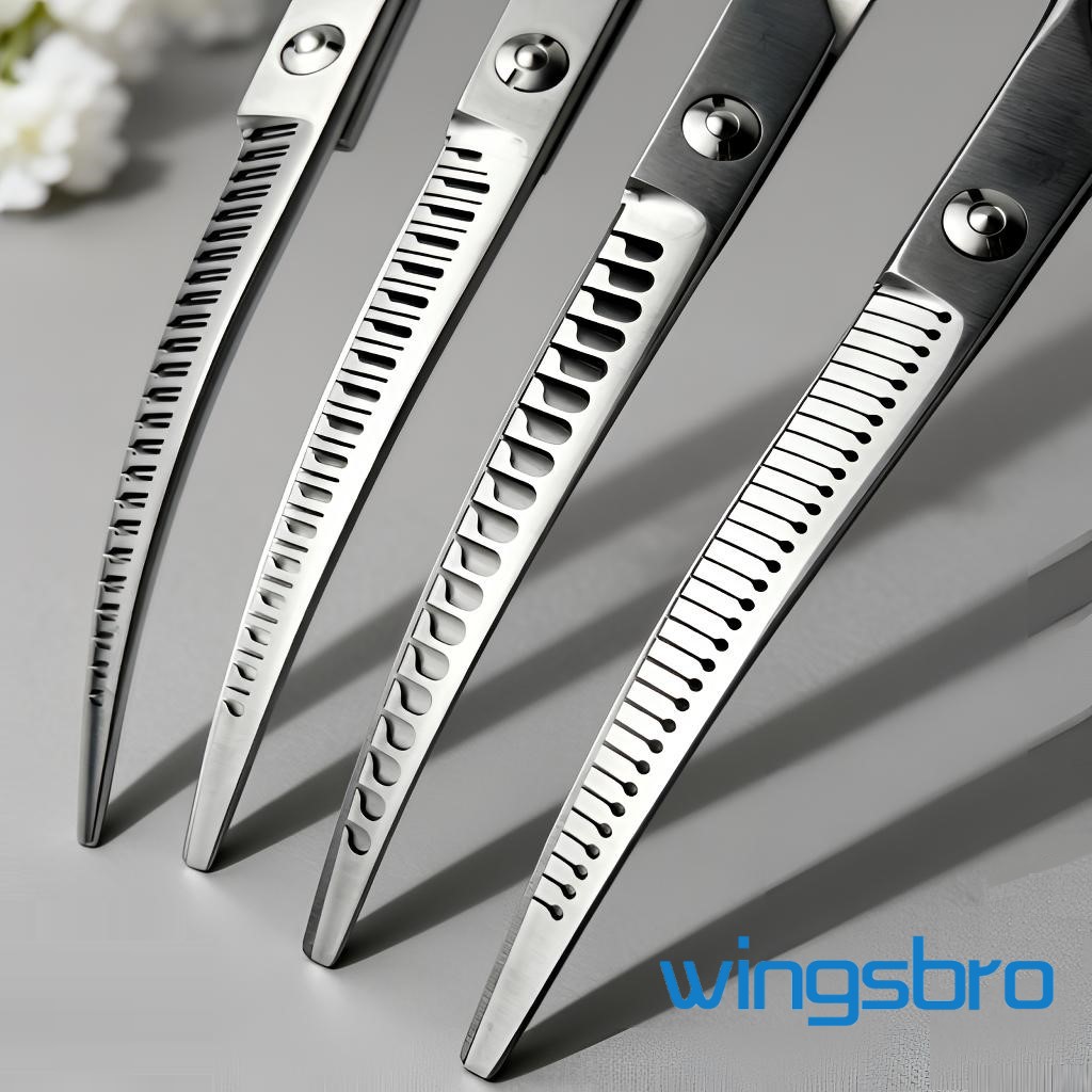 Professional Pet Grooming Scissors Curved - Ciseaux courbés Wingsbro 8 pouces pour