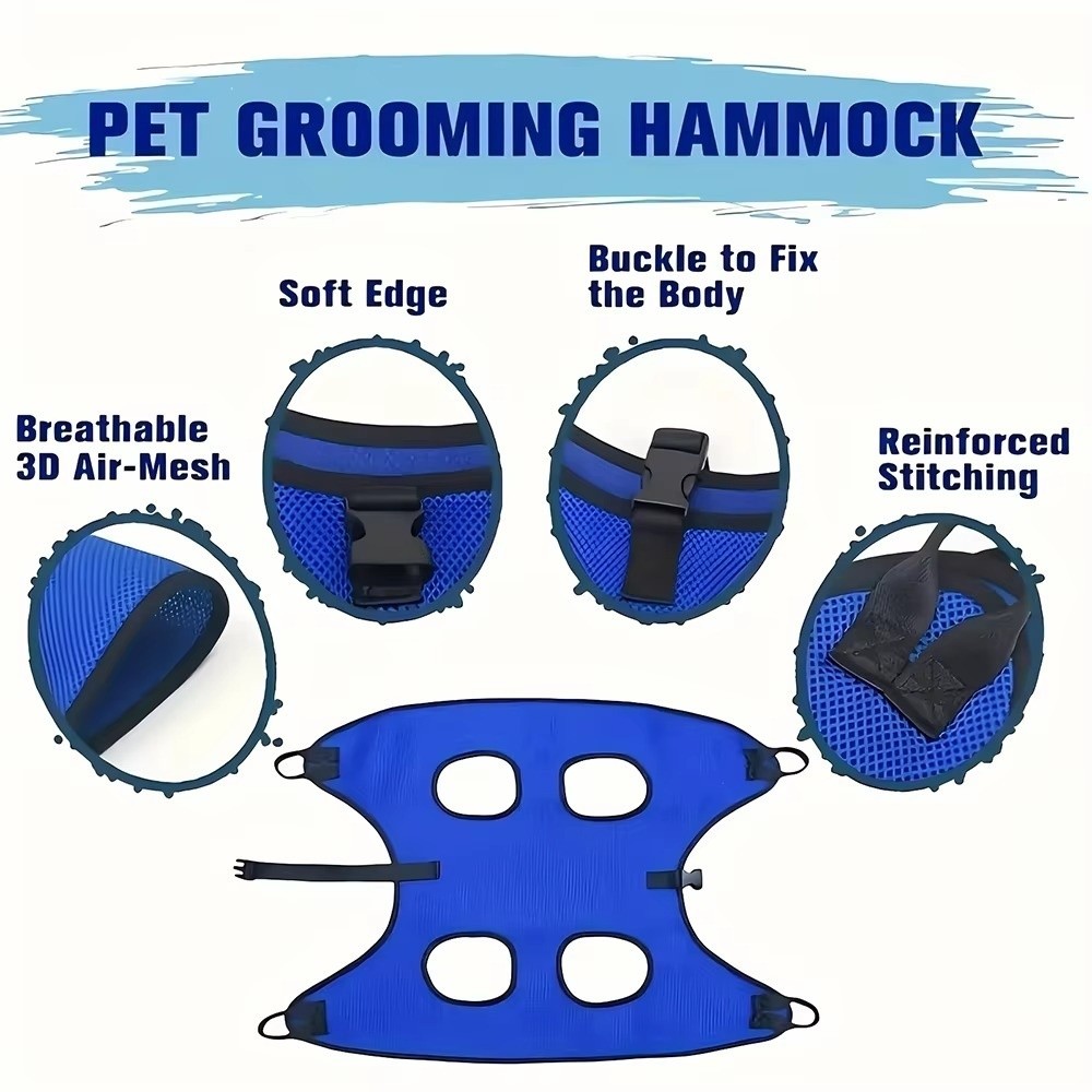 Pet Grooming Hammock Sling Restraint - Harnais de toilettage suspendu anti-griffures pour
