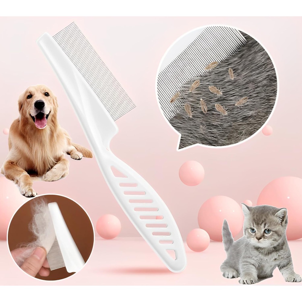 Flea Comb Fine Tooth Pet Tear Stain - Peigne à puces pour chiens et