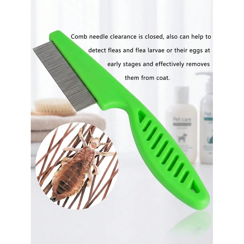 Peigne à dents fines en acier  - Flea Comb Fine Tooth Pet Tear Stain avis et prix