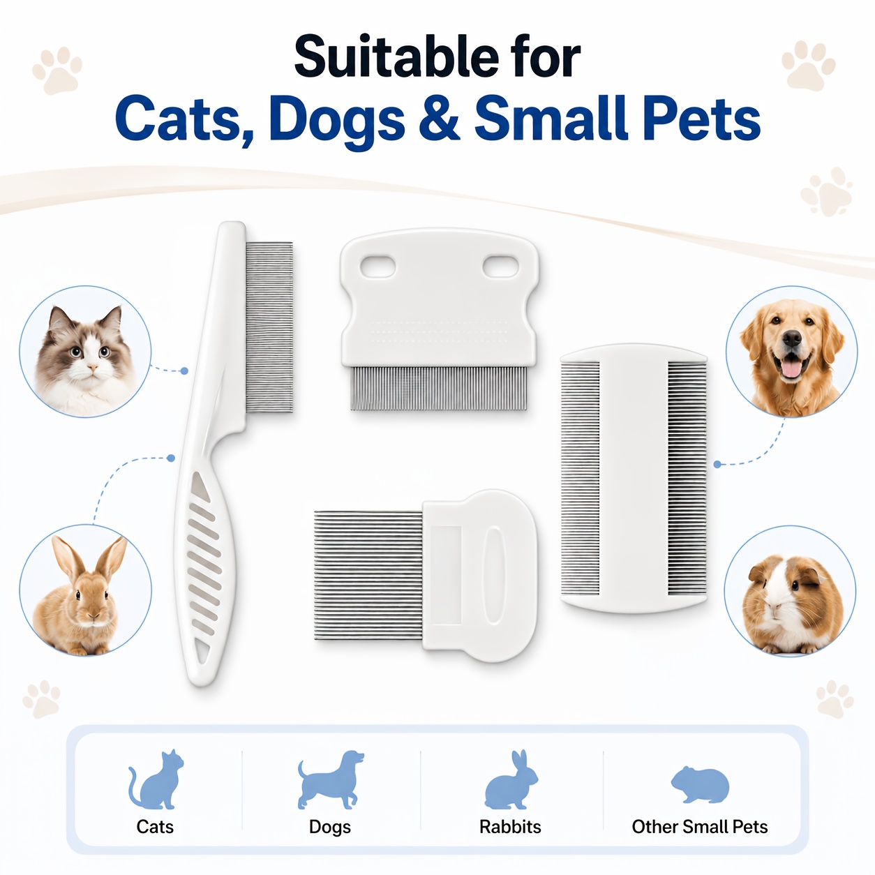 Ensemble de 4 peignes pour ani - Flea Comb Fine Tooth Pet Tear Stain avis et prix
