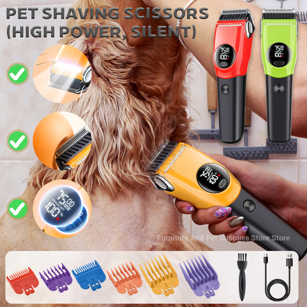 Tondeuse Électrique Profession - Cordless Dog Clippers Low Noise Grooming avis et prix