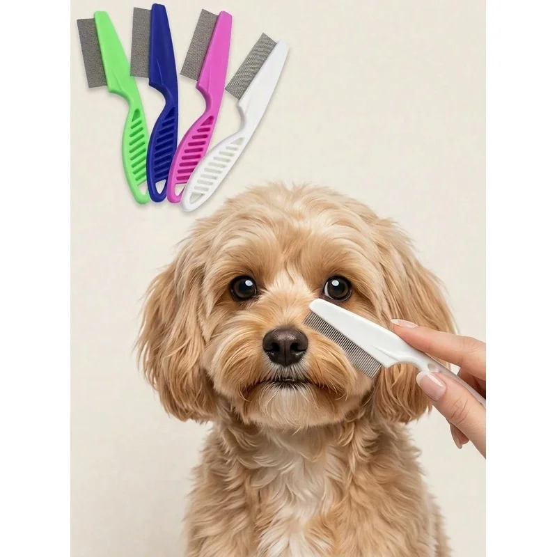Peigne à dents fines en acier  - Flea Comb Fine Tooth Pet Tear Stain avis et prix