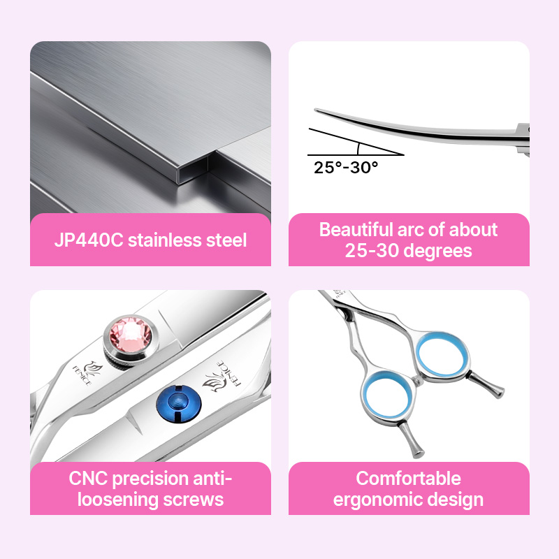 Ciseaux de toilettage pour chi - Professional Pet Grooming Scissors Curved avis et prix