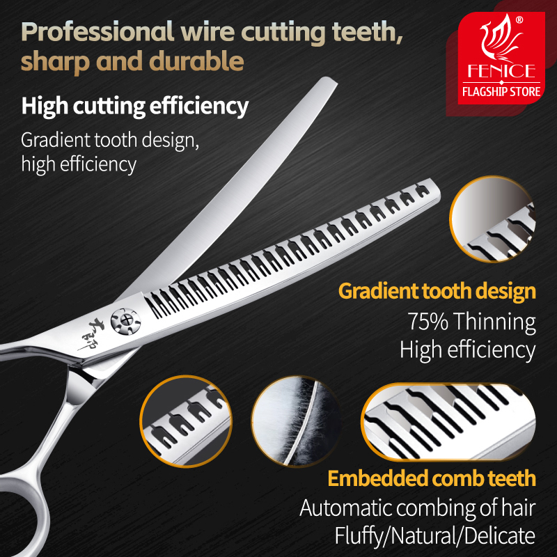 Fenice professionnel gaucher 7 - Professional Pet Grooming Scissors Curved avis et prix