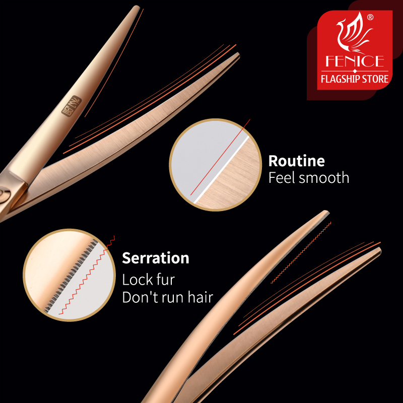 Fenice-Ciseaux incurvés à vis  - Professional Pet Grooming Scissors Curved avis et prix