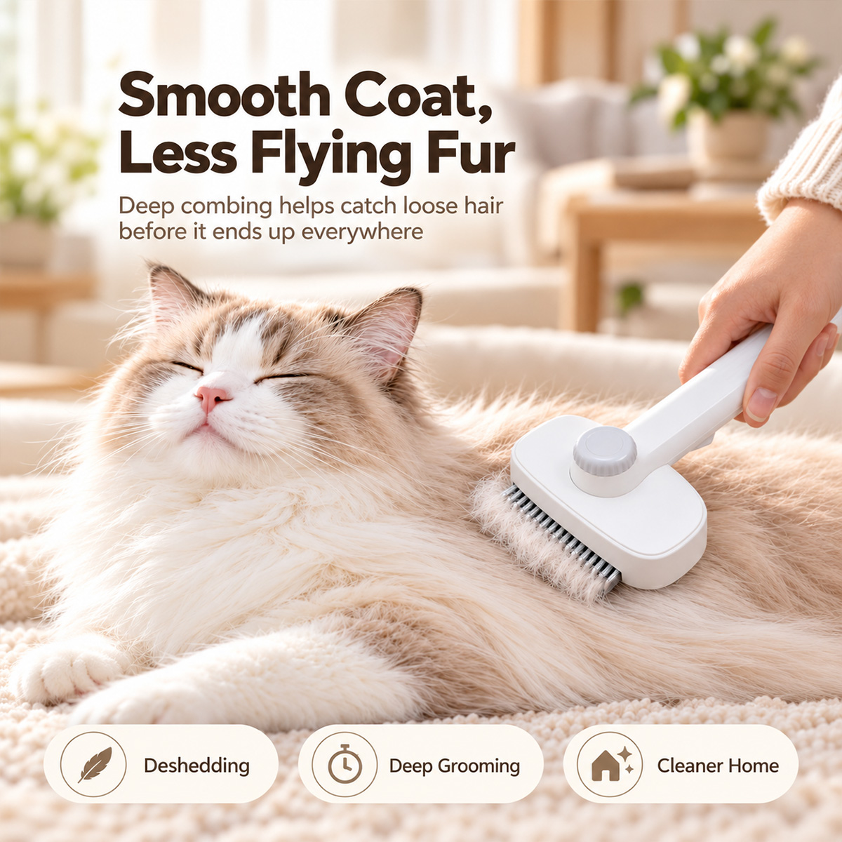1 pièce, brosse de toilettage  - Slicker Brush Self Cleaning Pet Grooming avis et prix