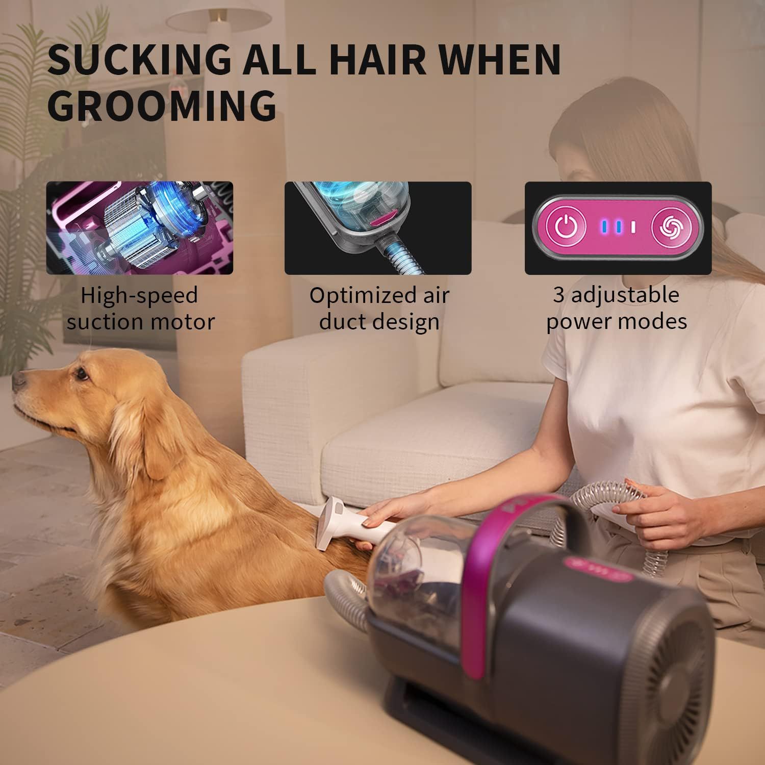 PETKIT – Kit d'aspirateur de t - Pet Grooming Vacuum Suction Kit 5 In 1 avis et prix