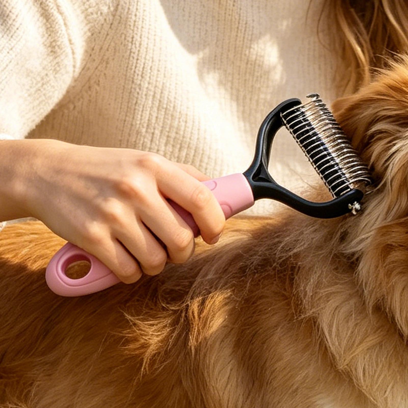 Brosse démêlante double face p - Undercoat Rake Dematting Tool Dog Shedding avis et prix