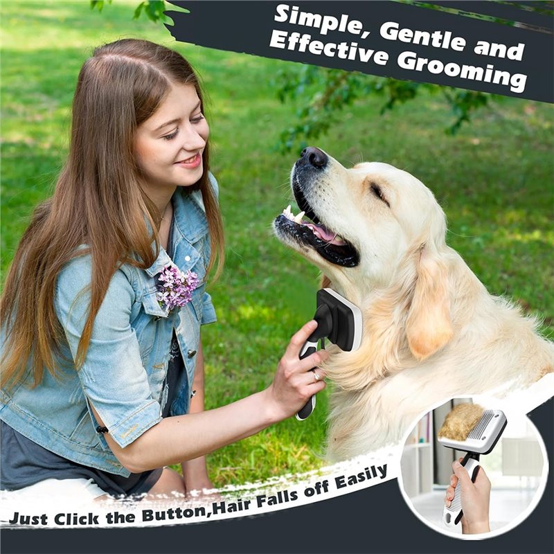 NOUVEAU - En stock - Brosse à  - Slicker Brush Self Cleaning Pet Grooming avis et prix