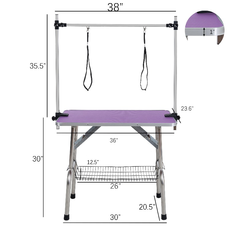 Table de toilettage pliante po - Folding Pet Grooming Table Arm Clamp avis et prix