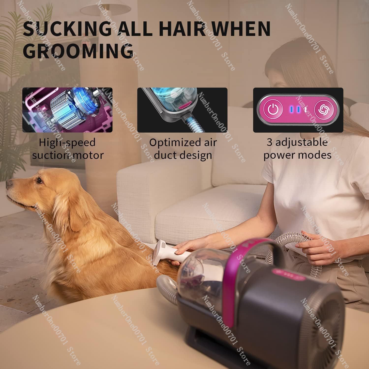Kit de toilettage pour animaux - Pet Grooming Vacuum Suction Kit 5 In 1 avis et prix