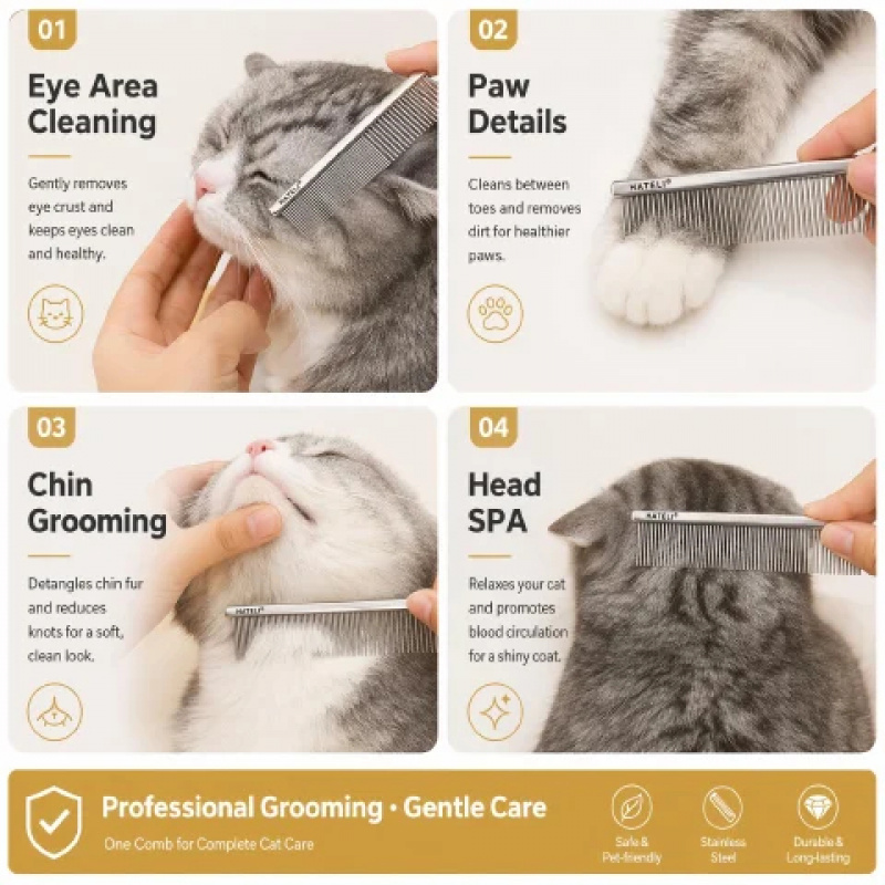 Peigne de toilettage pour anim - Flea Comb Fine Tooth Pet Tear Stain avis et prix