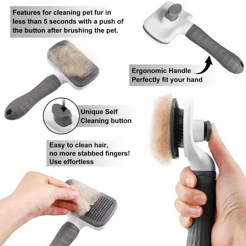Brosse de toilettage autonetto - Slicker Brush Self Cleaning Pet Grooming avis et prix