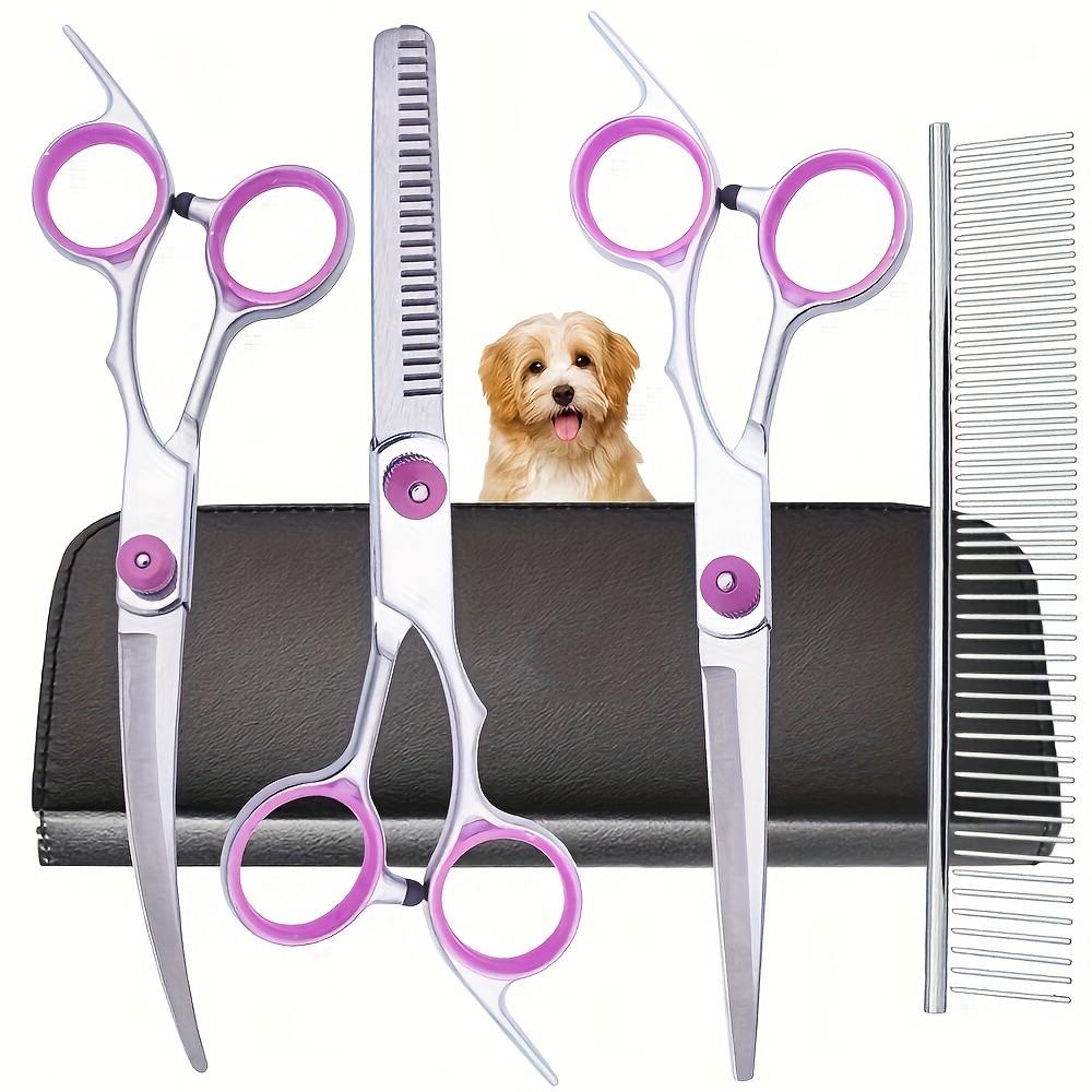 Ensemble de 5 ciseaux professi - Professional Pet Grooming Scissors Curved avis et prix