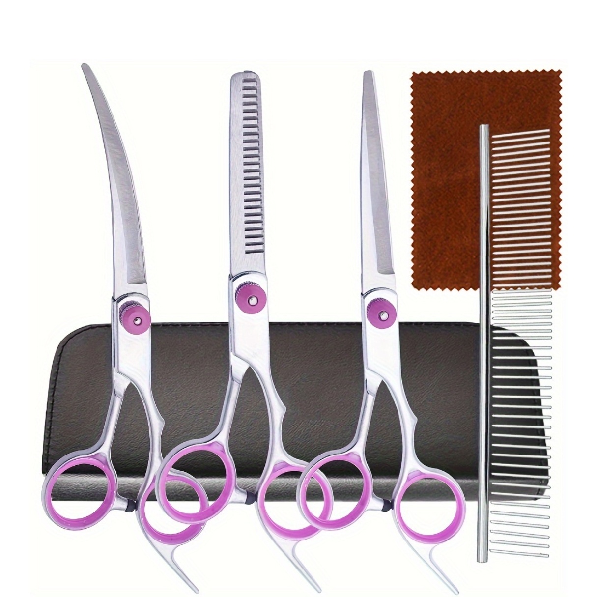 Ensemble de 5 ciseaux professi - Professional Pet Grooming Scissors Curved avis et prix